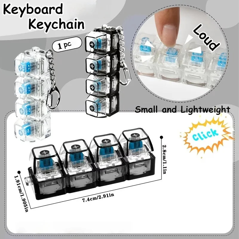 Crystal Click Keyboard Keychain
